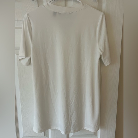 New Dennis Basso Italia Knit Tunic with Elbow Sleeves Off White size Small - Picture 2 of 7